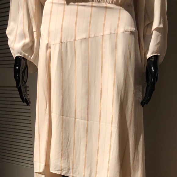 $466 JOIE GABISA ASYMMETRIC STRIPED VOILE DRESS PASTEL PINK 6 M - Picture 4 of 14